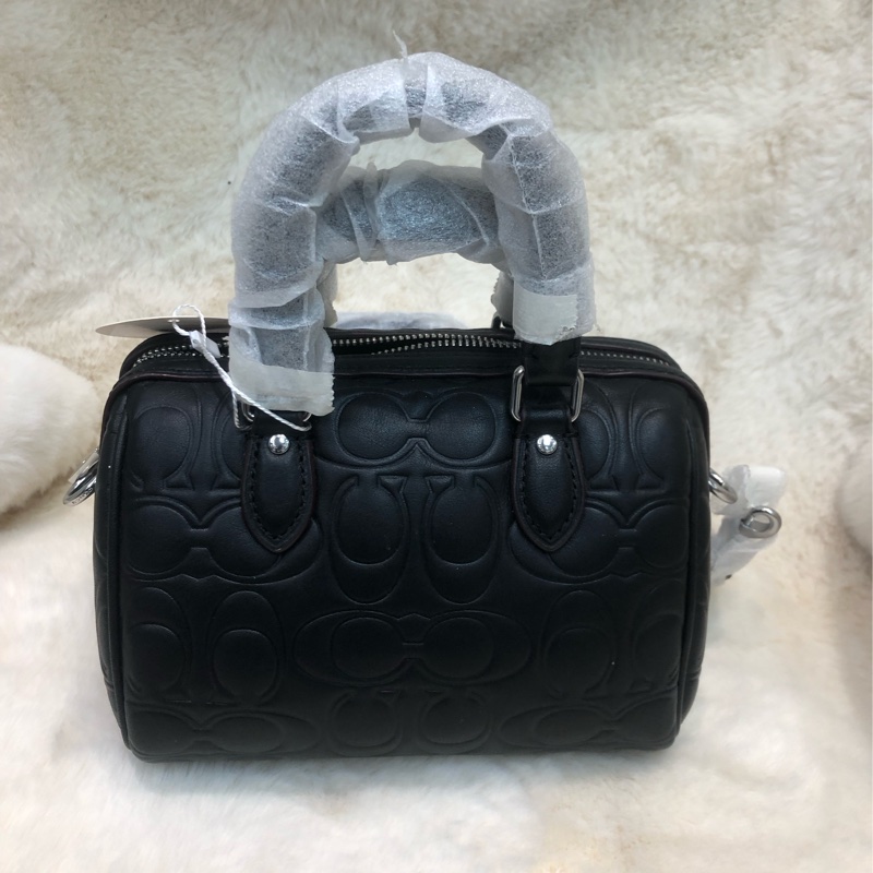Coach 黑色壓紋 波士頓 X126-1