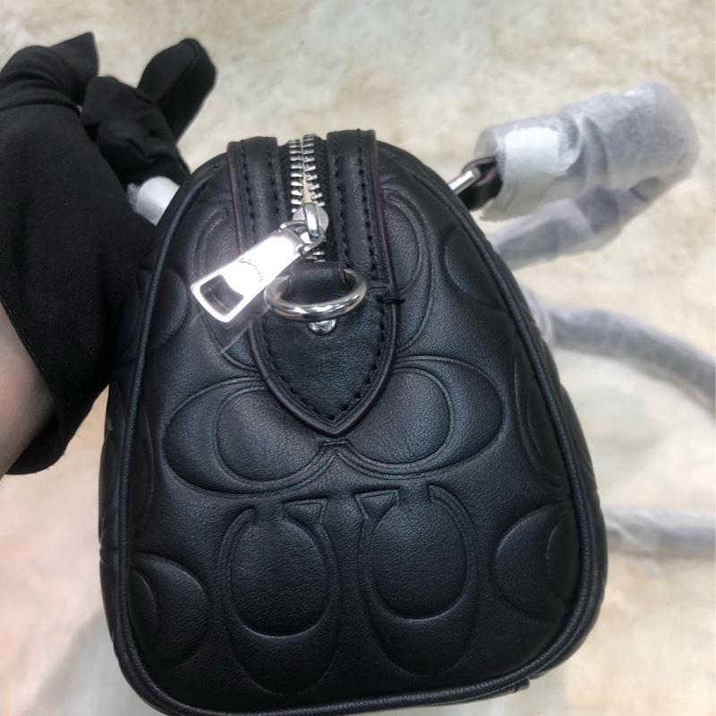Coach 黑色壓紋 波士頓 X126-3