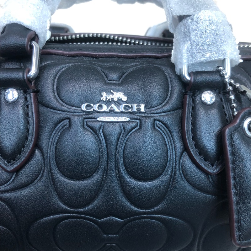 Coach 黑色壓紋 波士頓 X126-5