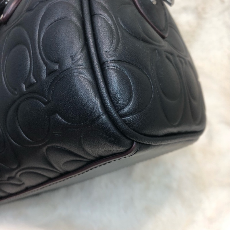 Coach 黑色壓紋 波士頓 X126-7
