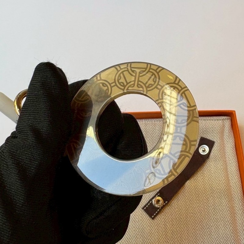 Hermes 咖啡帶金色水牛角項鍊-2