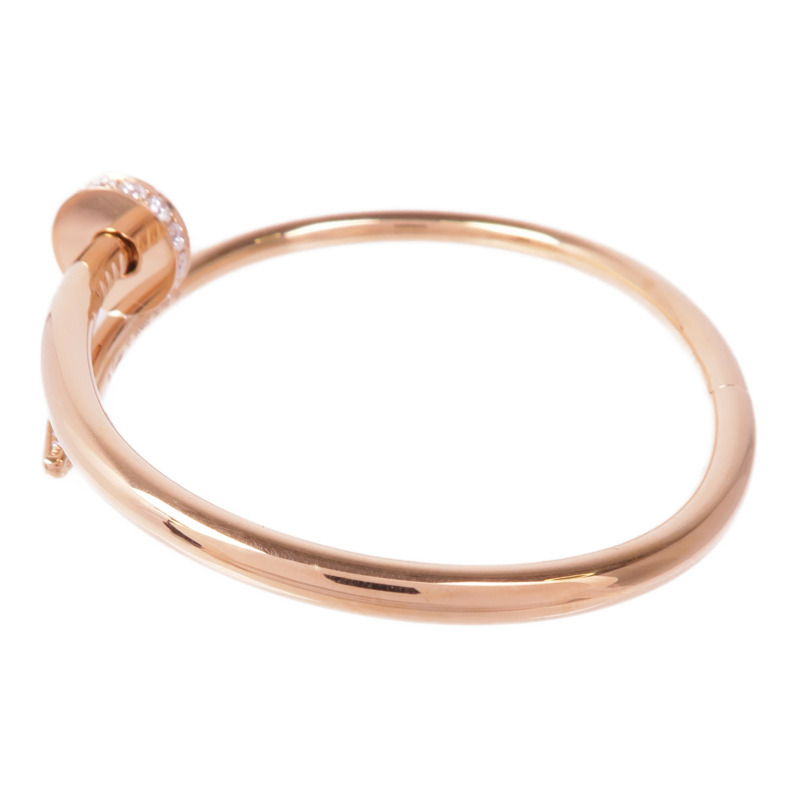 CARTIER 18K玫瑰金Juste Un Clou鑽石手鐲Cartier#17-1
