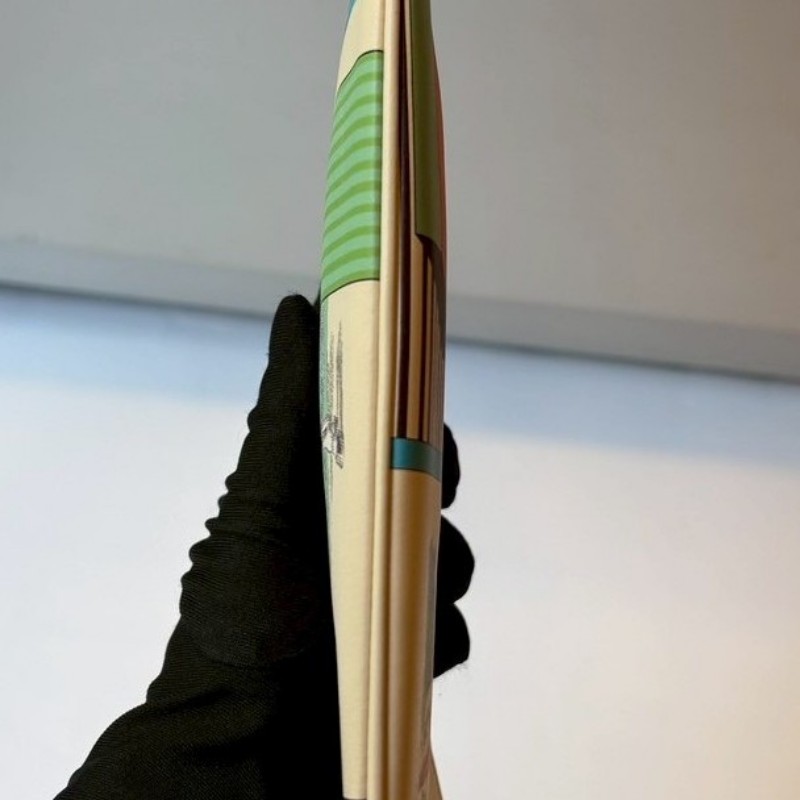 Hermes 米白底斑馬鸚鵡圖騰皮革手拿包-4