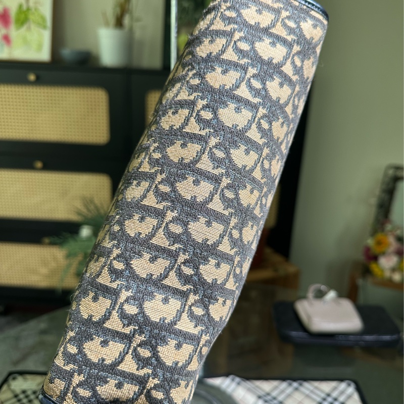 Dior 帆布海軍藍肩背包 貝殼包-2