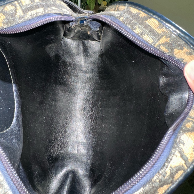 Dior 帆布海軍藍肩背包 貝殼包-5
