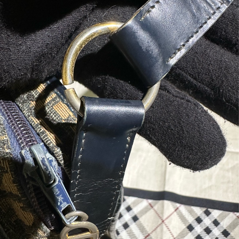 Dior 帆布海軍藍肩背包 貝殼包-16