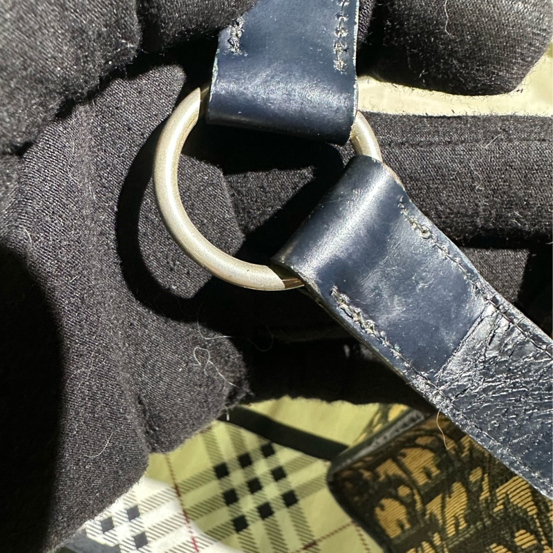 Dior 帆布海軍藍肩背包 貝殼包-17