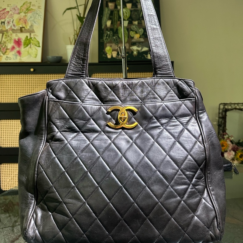 Chanel 菱格紋托特包 肩背包 手提包-0