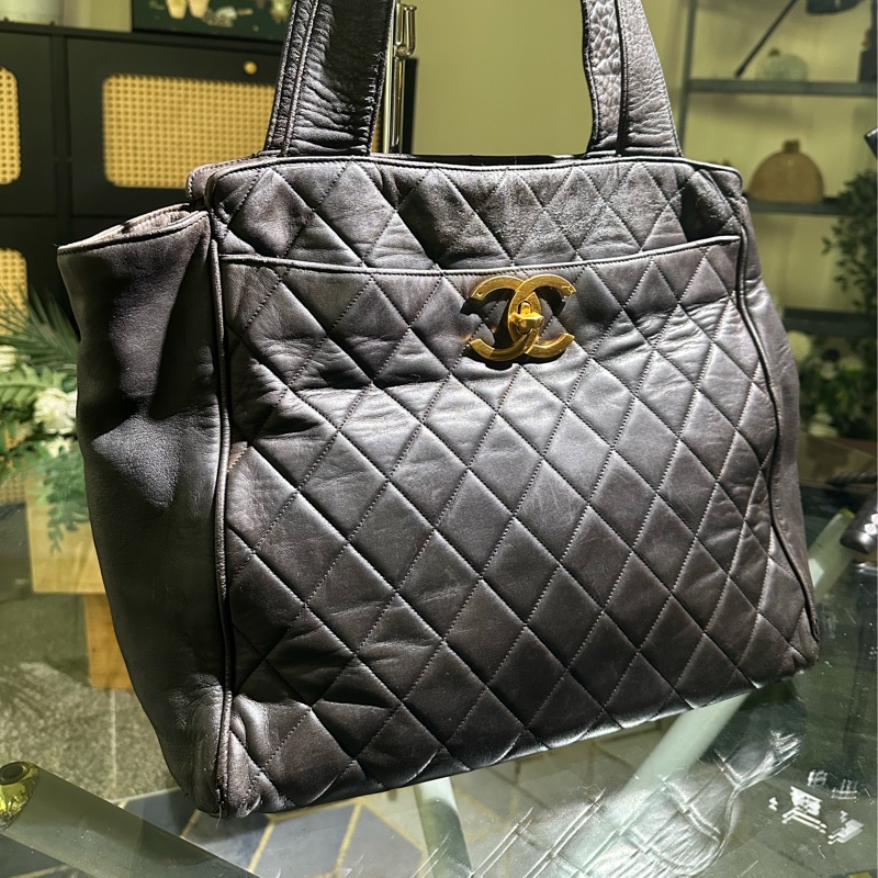 Chanel 菱格紋托特包 肩背包 手提包-5