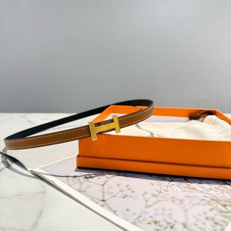 HERMES H皮帶 焦糖色-0