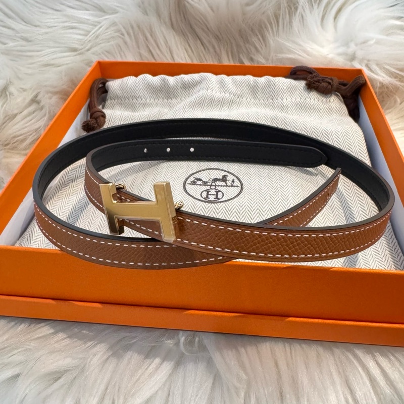 HERMES H皮帶 焦糖色-8
