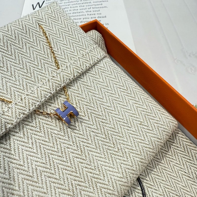 HERMES mini pop H 項鍊 薰衣草紫金-1
