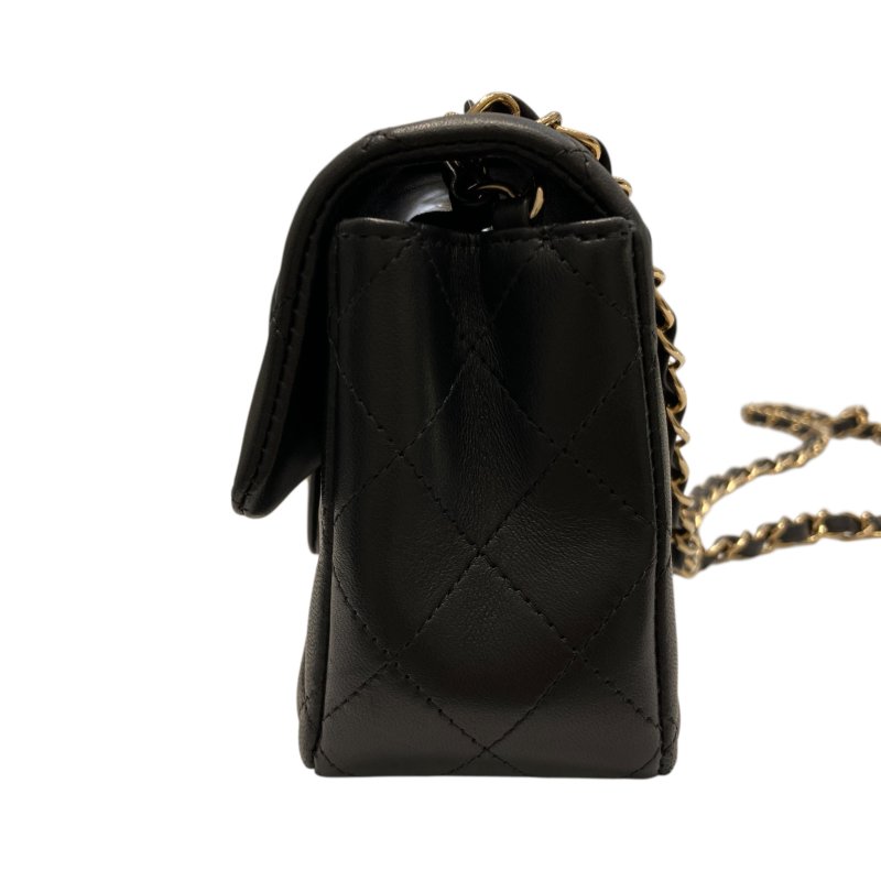 CHANEL 香奈兒 CLASSIC FLAP20 皮革 經典口蓋包 黑色-3