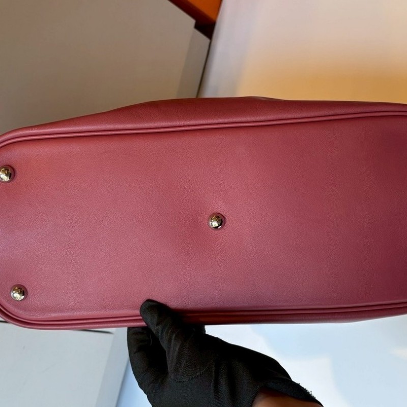 Hermes 紅莓果色皮革柏麗包 bolide 36-8