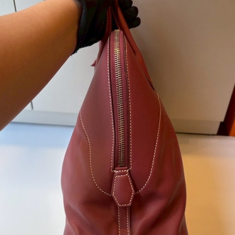 Hermes 紅莓果色皮革柏麗包 bolide 36-9