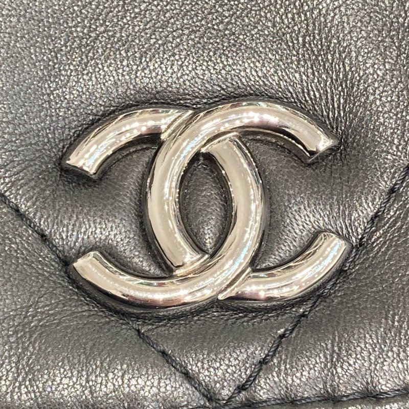 CHANEL 香奈兒 2010典藏款 機場包 羊皮 肩背包 黑色 銀釦-19