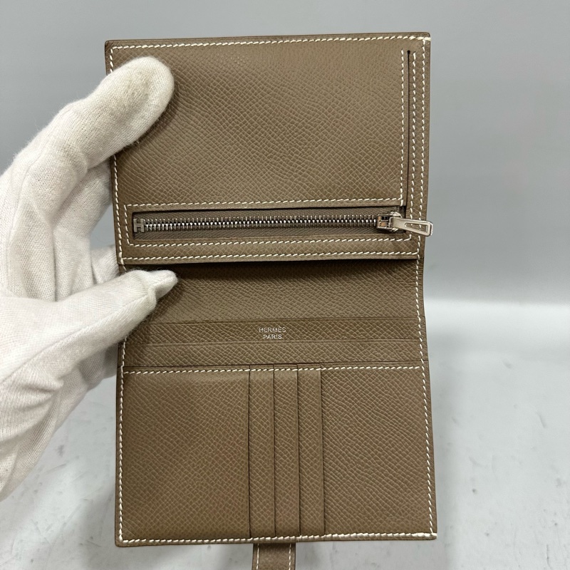 Hermes 大象灰銀釦中夾 bearn-22