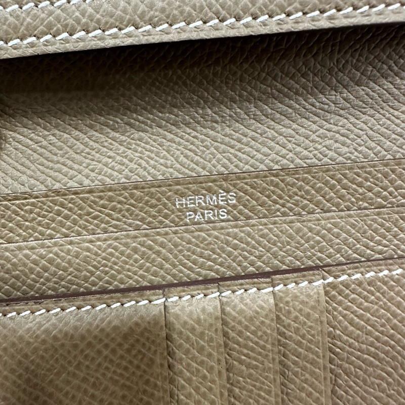 Hermes 大象灰銀釦中夾 bearn-23