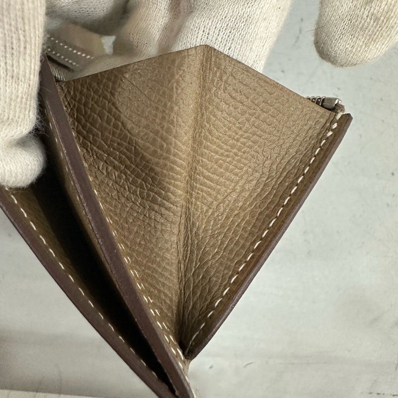 Hermes 大象灰銀釦中夾 bearn-25