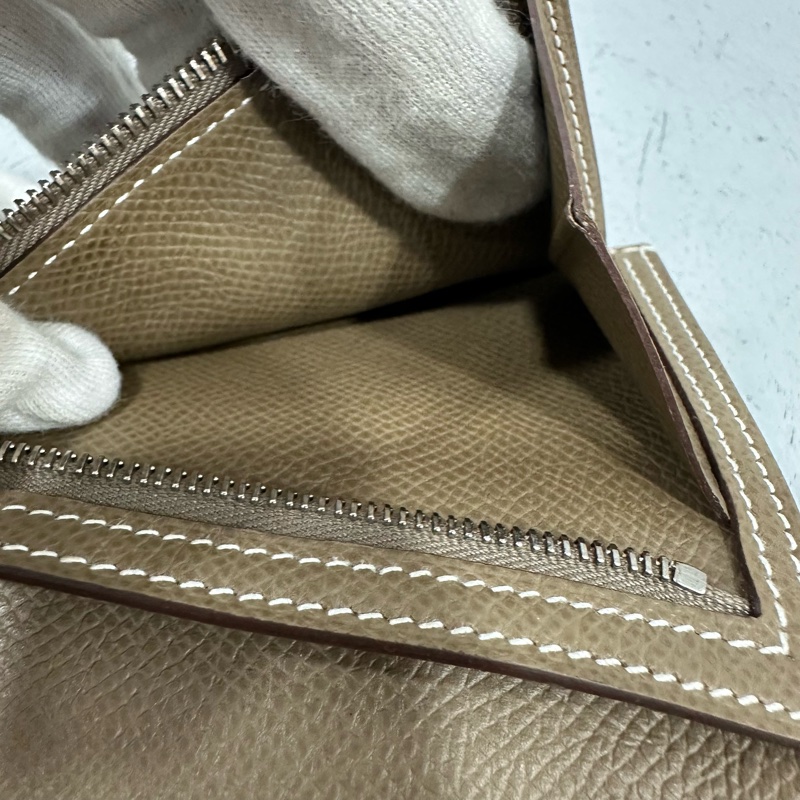 Hermes 大象灰銀釦中夾 bearn-26