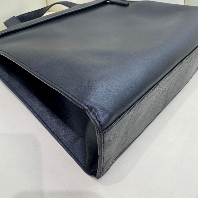 Gucci古馳 中古黑色G扣牛皮手提包托特包-8