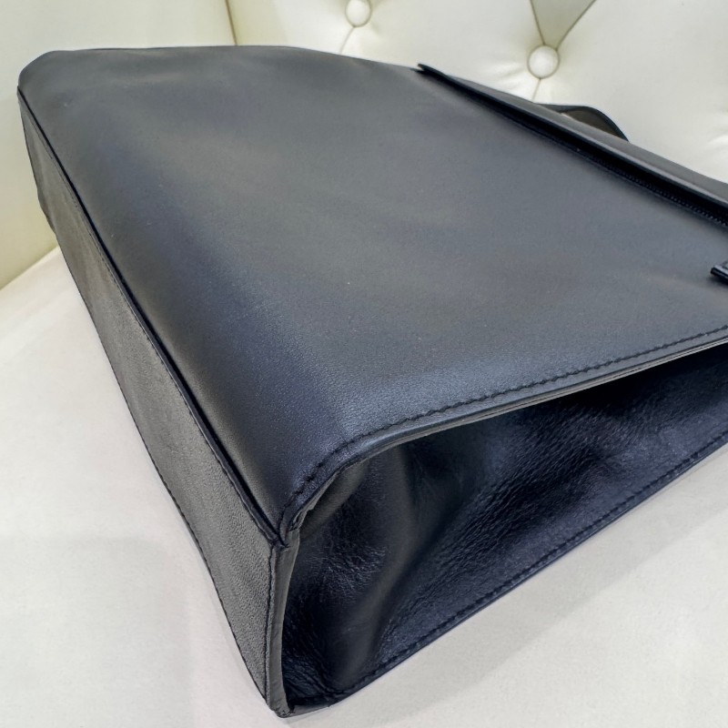 Gucci古馳 中古黑色G扣牛皮手提包托特包-9