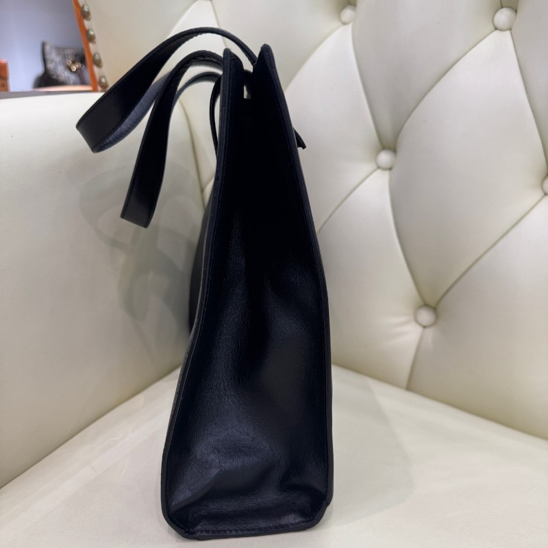 Gucci古馳 中古黑色G扣牛皮手提包托特包-14