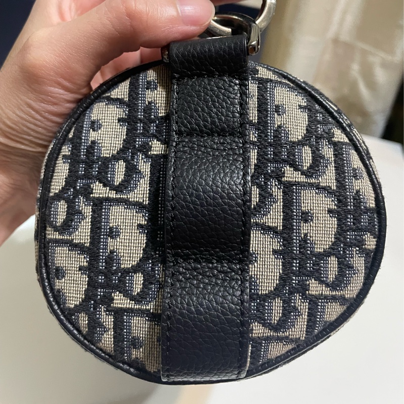 Dior藍緹花圓筒斜背包-14