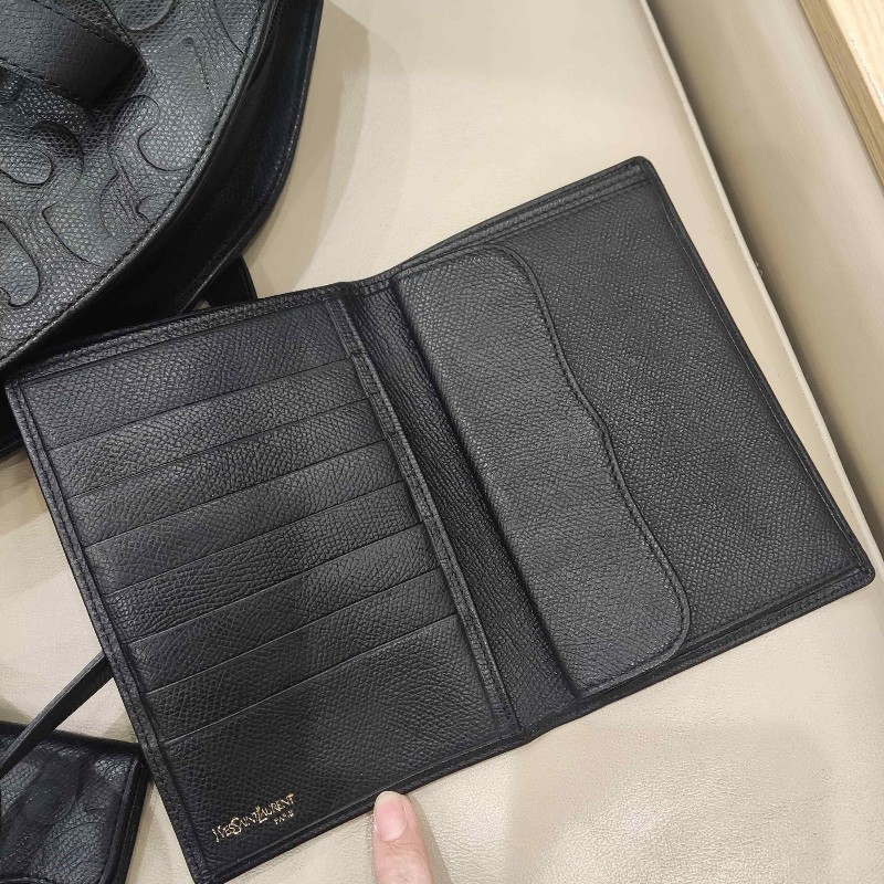 YSL聖羅蘭黑色壓紋單肩貝殼包 子母包-9