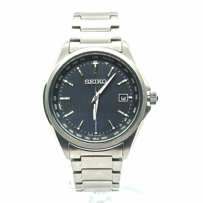 SEIKO 7B75-0AA0 精工精選日期腕錶,鈦金屬,男士,銀色-0