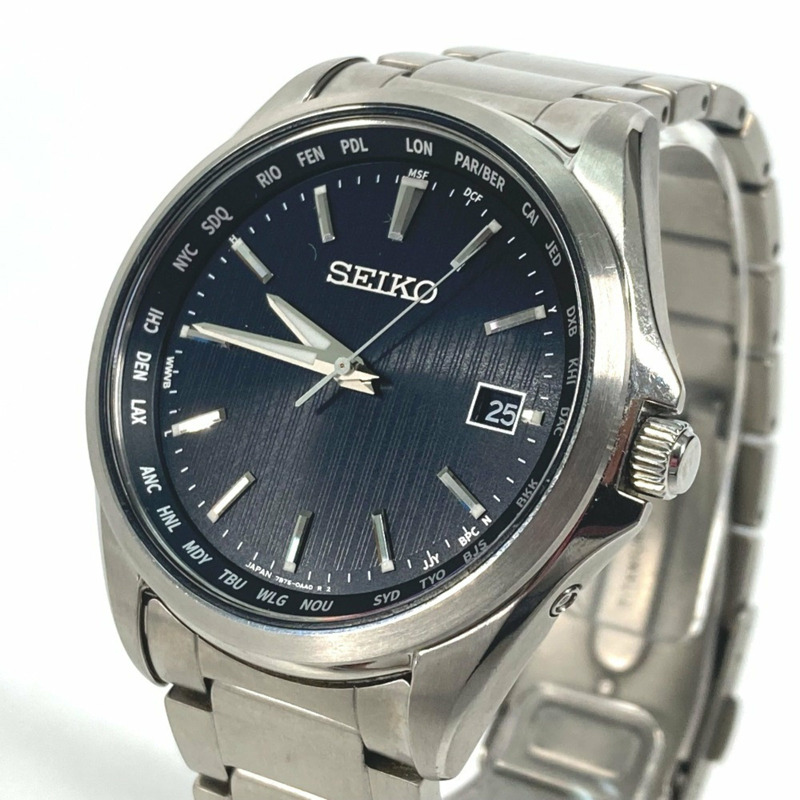 SEIKO 7B75-0AA0 精工精選日期腕錶,鈦金屬,男士,銀色-4