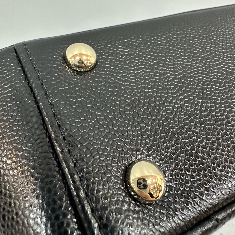 Chanel A93749 黑荔枝皮淡金釦斜背包 相機包-5