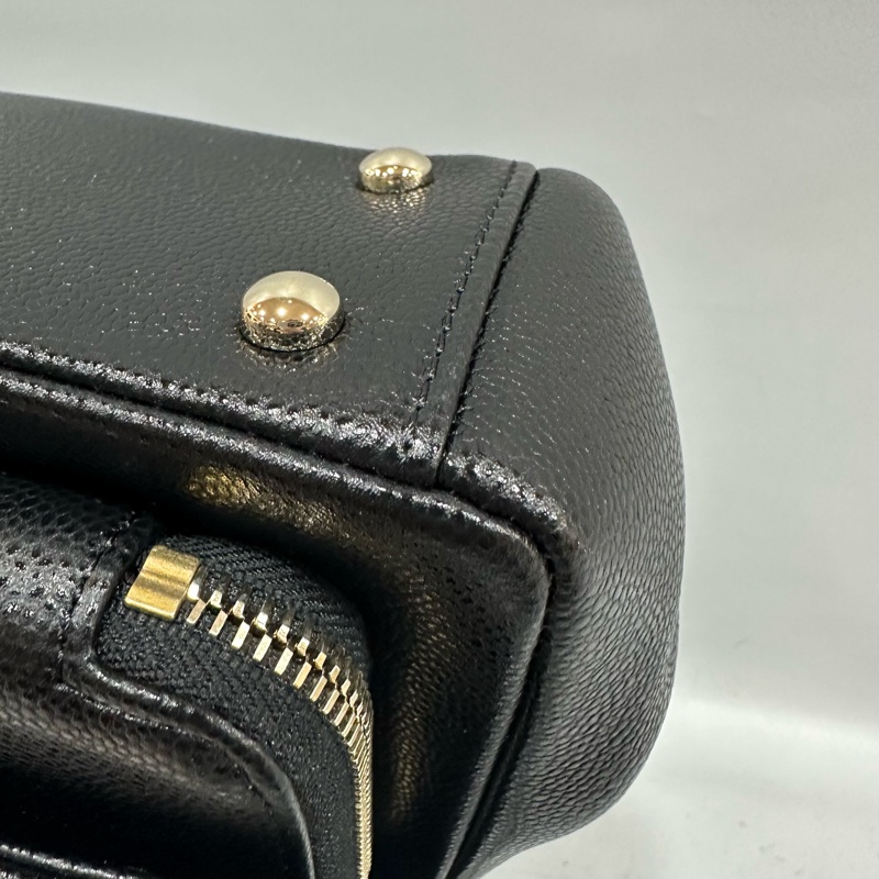 Chanel A93749 黑荔枝皮淡金釦斜背包 相機包-9