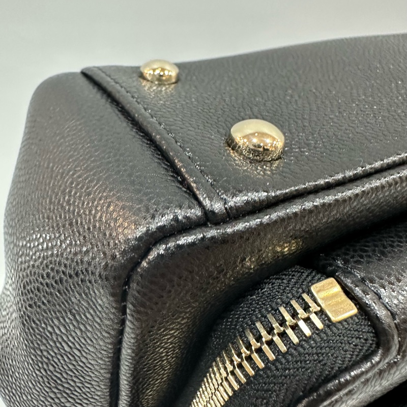 Chanel A93749 黑荔枝皮淡金釦斜背包 相機包-10