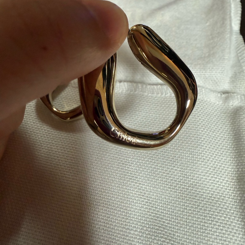 【全新未戴】Chloé 🇫🇷金色流線造型耳環｜附品牌防塵套-5