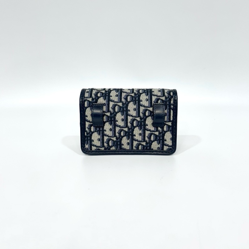 DIOR藍色緹花布nano蒙田小鍊包-1