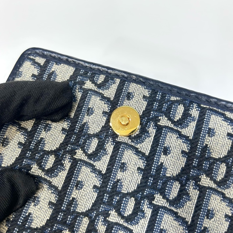 DIOR藍色緹花布nano蒙田小鍊包-10