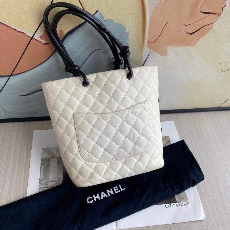 CHANEL香奈兒 經典豎版黑白配色康鵬tote手提包
9開-1