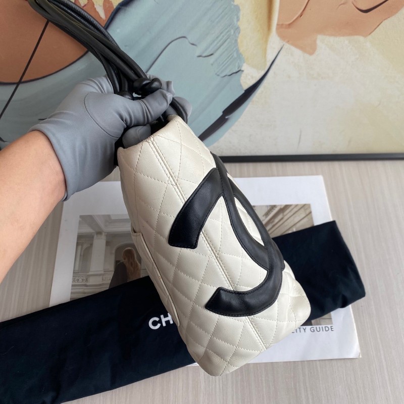 CHANEL香奈兒 經典豎版黑白配色康鵬tote手提包
9開-2