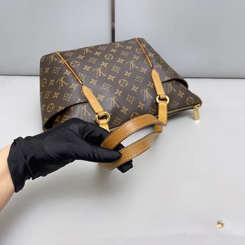 LV路易威登totally系列小號老花購物袋奶粉包肩背包-4