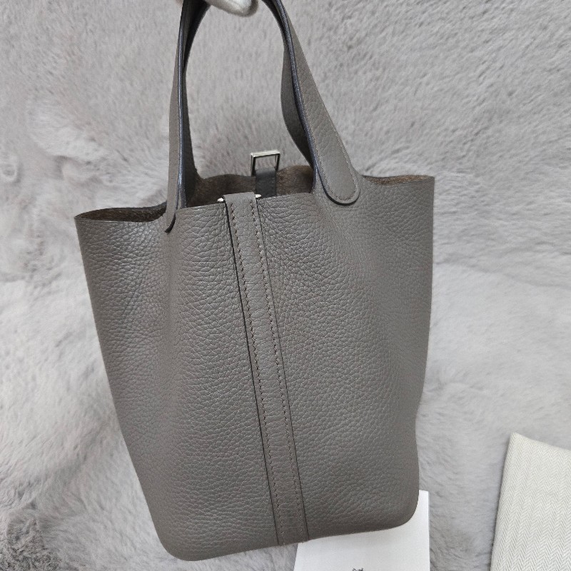 Hermes 愛馬仕 菜籃子 picotin18 錫器灰  灰錫色 錫灰色-7