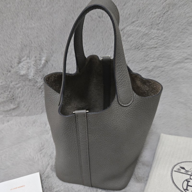 Hermes 愛馬仕 菜籃子 picotin18 錫器灰  灰錫色 錫灰色-8