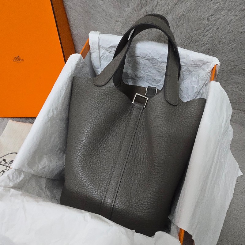 Hermes 愛馬仕 菜籃子 picotin18 錫器灰  灰錫色 錫灰色-11