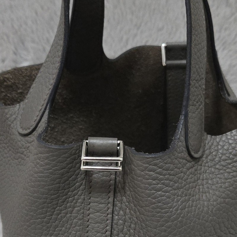 Hermes 愛馬仕 菜籃子 picotin18 錫器灰  灰錫色 錫灰色-40