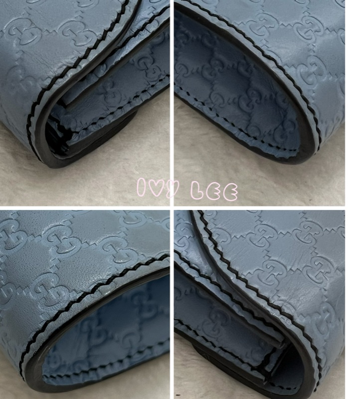 GUCCI 449636 Guccissima mini 牛皮 金鍊包 斜背包 肩背包 水藍 二手精品-18
