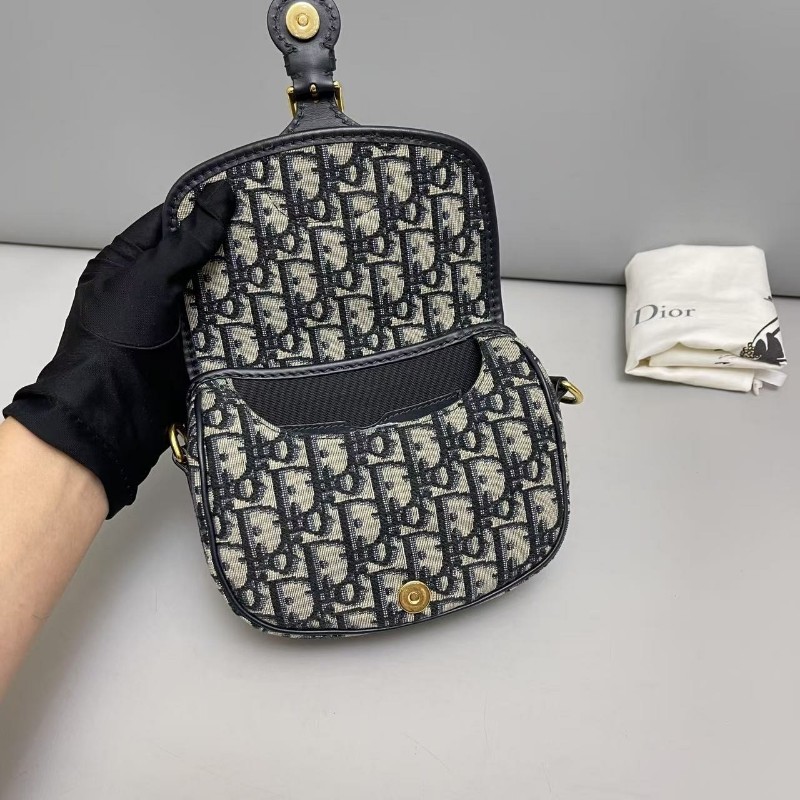 Dior迪奧 Bobby小號藍色老花肩背包斜背包-7