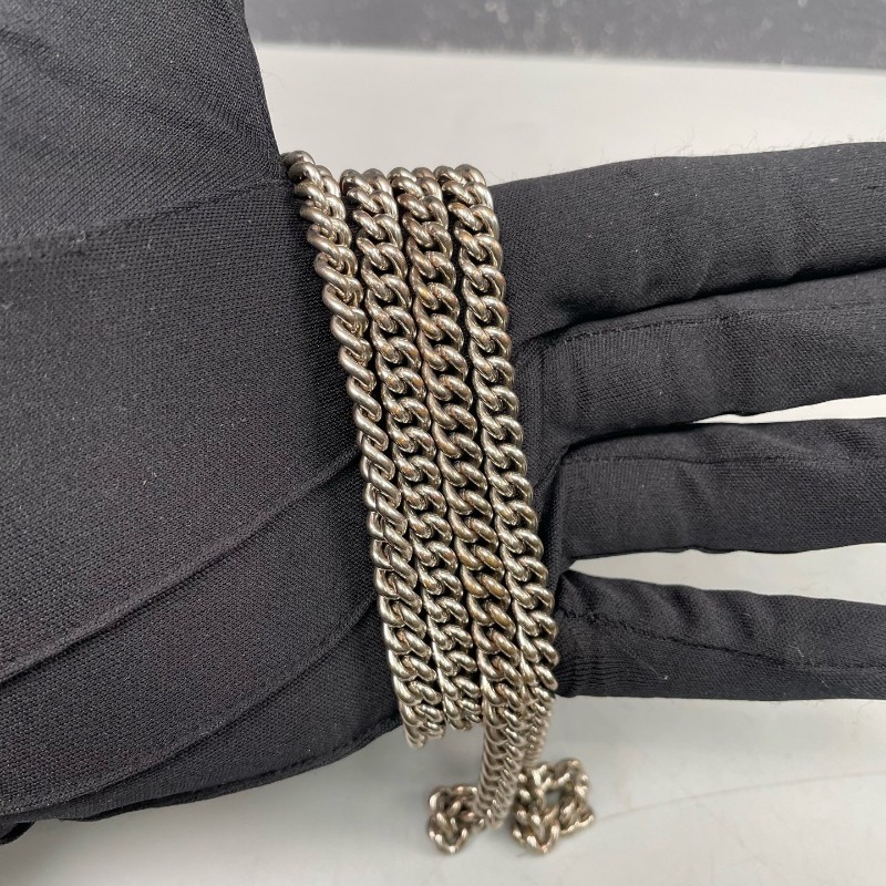 LV路易威登 全皮拼色紅色銀扣MyLockme鏈條包肩背包斜背包-8