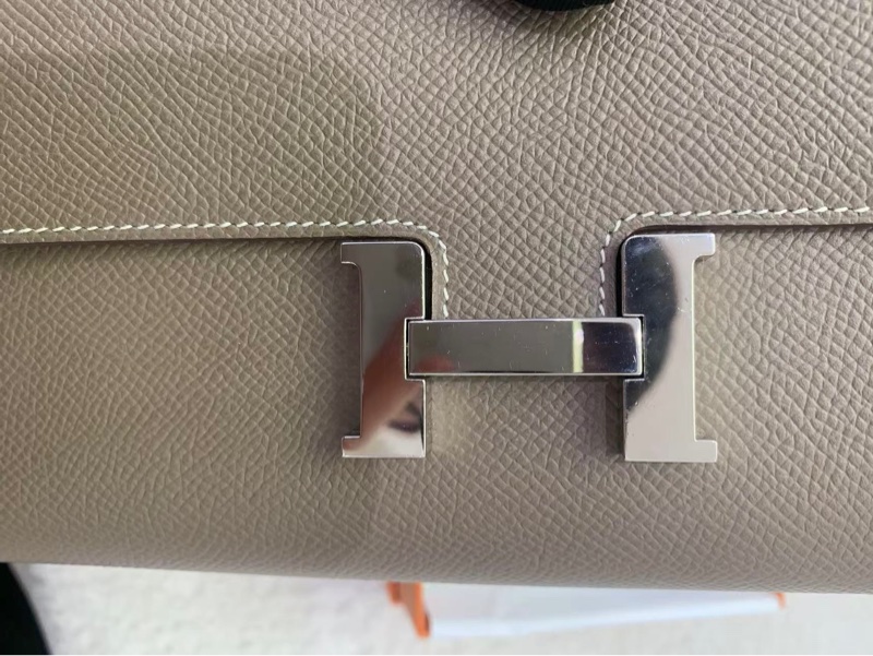 🌈Hermes🧡Constance Wallet🧡大象灰銀扣🌟99新🌟Epsom皮🌟etoupe🌟-1