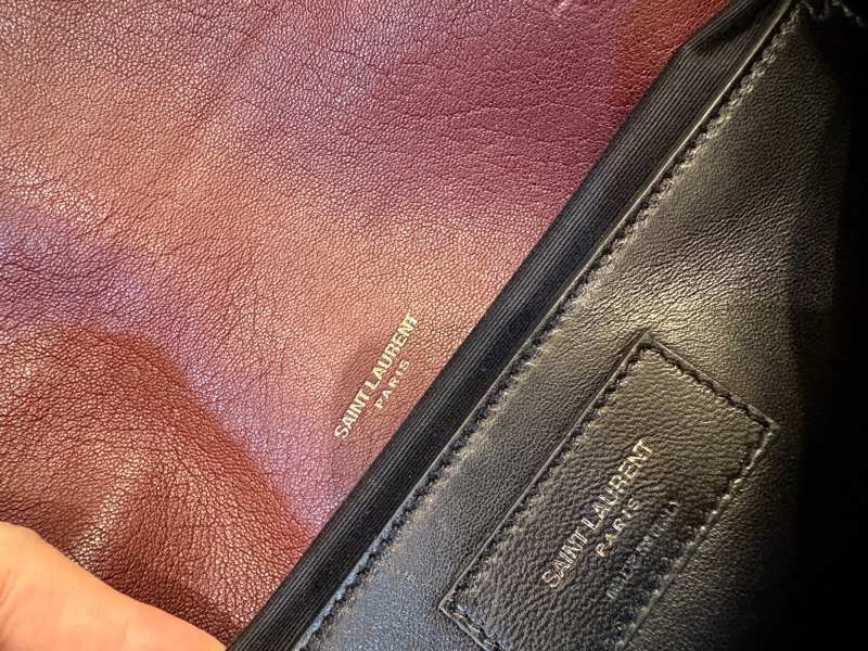 Saint Lauren YSL學院包酒紅色大款-12