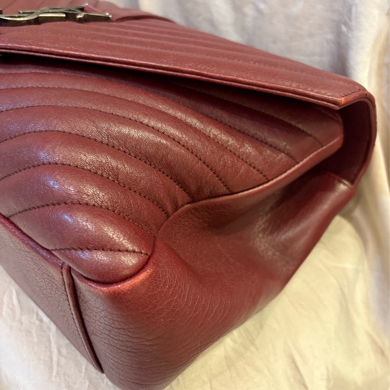 Saint Lauren YSL學院包酒紅色大款-21